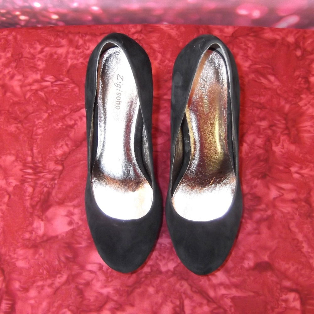 NIB Zigi Soho Black Suede Pumps Size 6 1/2M - Picture 4 of 8